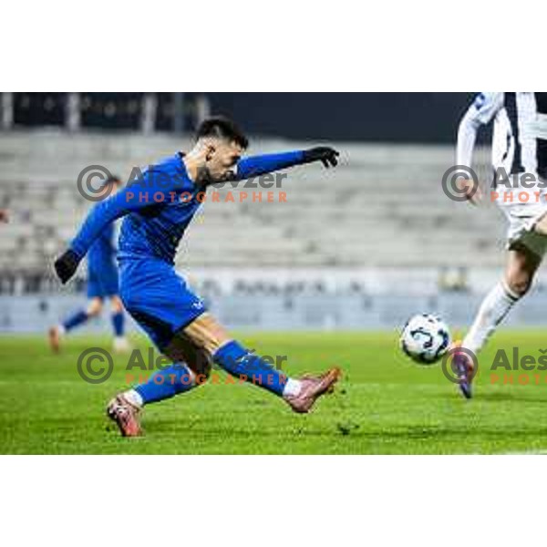 Josip Ivan Zorica in action during Pivovarna Union Slovenian Cup 2025/26 football match between NK Mura and NK Nafta 1903 in Fazanerija, Murska Sobota, Slovenia on December 3, 2025. Photo: Jure Banfi