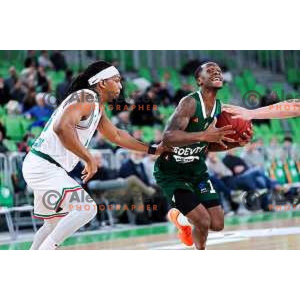 in action during BKT EuroCup 2025/2026 basketball match between Cedevita Olimpija (SLO) and Slask Wroclaw (POL) in SRC Stozice, Ljubljana, Slovenia on December 4, 2025. Photo: Filip Barbalic