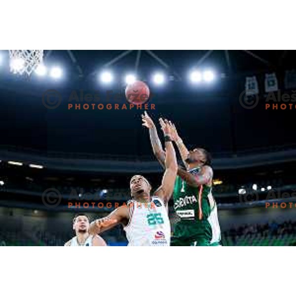 in action during BKT EuroCup 2025/2026 basketball match between Cedevita Olimpija (SLO) and Slask Wroclaw (POL) in SRC Stozice, Ljubljana, Slovenia on December 4, 2025. Photo: Filip Barbalic