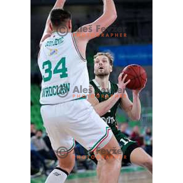 in action during BKT EuroCup 2025/2026 basketball match between Cedevita Olimpija (SLO) and Slask Wroclaw (POL) in SRC Stozice, Ljubljana, Slovenia on December 4, 2025. Photo: Filip Barbalic