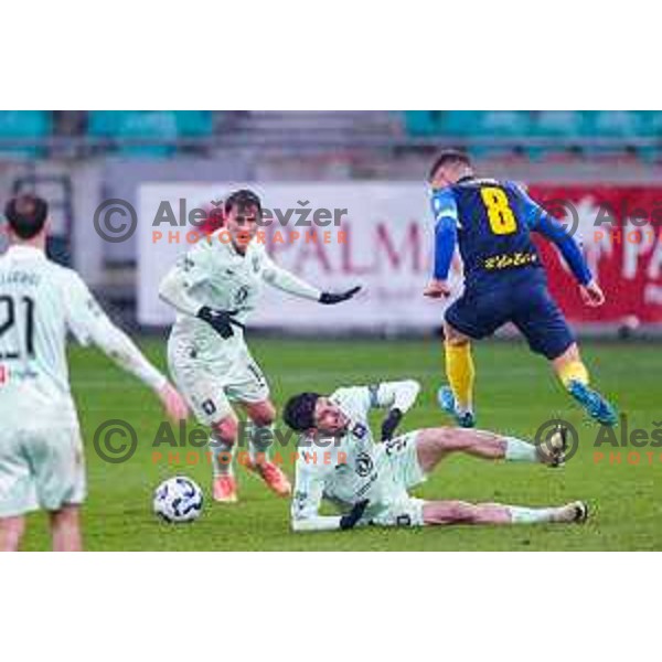 in action during Pivovarna Union Slovenian Cup eight-final football match between Olimpija and Celje in SRC Stozice, Slovenia on December 4, 2025