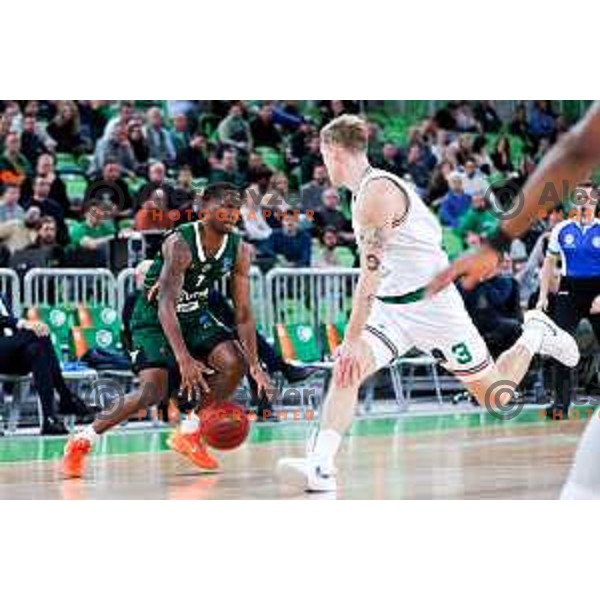 in action during BKT EuroCup 2025/2026 basketball match between Cedevita Olimpija (SLO) and Slask Wroclaw (POL) in SRC Stozice, Ljubljana, Slovenia on December 4, 2025. Photo: Filip Barbalic