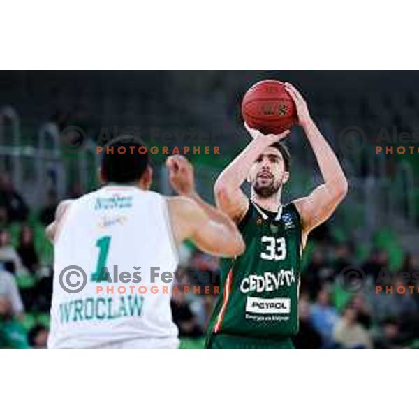 in action during BKT EuroCup 2025/2026 basketball match between Cedevita Olimpija (SLO) and Slask Wroclaw (POL) in SRC Stozice, Ljubljana, Slovenia on December 4, 2025. Photo: Filip Barbalic