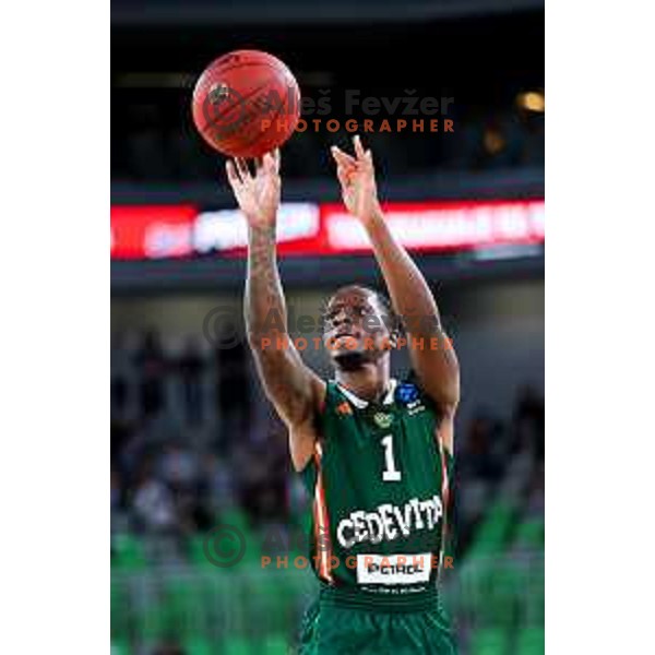 in action during BKT EuroCup 2025/2026 basketball match between Cedevita Olimpija (SLO) and Slask Wroclaw (POL) in SRC Stozice, Ljubljana, Slovenia on December 4, 2025. Photo: Filip Barbalic