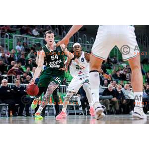 in action during BKT EuroCup 2025/2026 basketball match between Cedevita Olimpija (SLO) and Slask Wroclaw (POL) in SRC Stozice, Ljubljana, Slovenia on December 4, 2025. Photo: Filip Barbalic