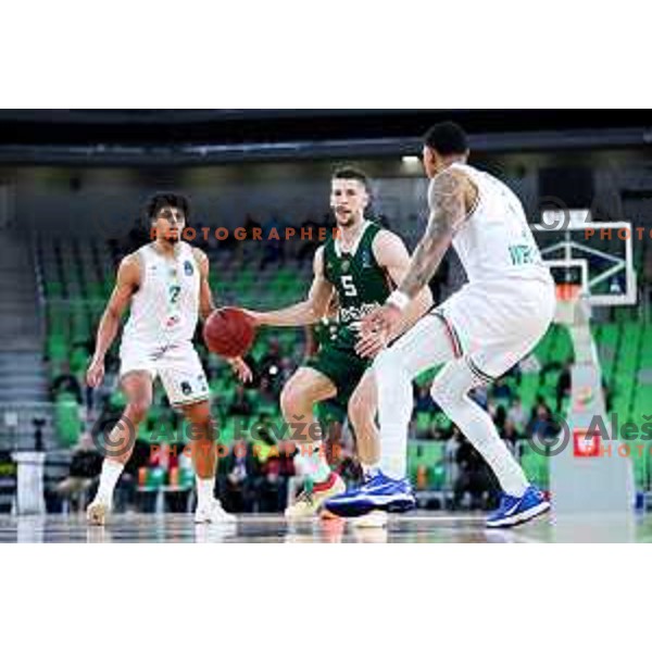 in action during BKT EuroCup 2025/2026 basketball match between Cedevita Olimpija (SLO) and Slask Wroclaw (POL) in SRC Stozice, Ljubljana, Slovenia on December 4, 2025. Photo: Filip Barbalic