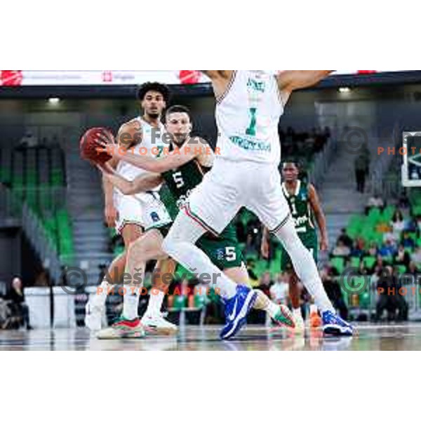 in action during BKT EuroCup 2025/2026 basketball match between Cedevita Olimpija (SLO) and Slask Wroclaw (POL) in SRC Stozice, Ljubljana, Slovenia on December 4, 2025. Photo: Filip Barbalic
