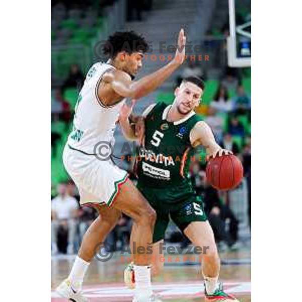 in action during BKT EuroCup 2025/2026 basketball match between Cedevita Olimpija (SLO) and Slask Wroclaw (POL) in SRC Stozice, Ljubljana, Slovenia on December 4, 2025. Photo: Filip Barbalic