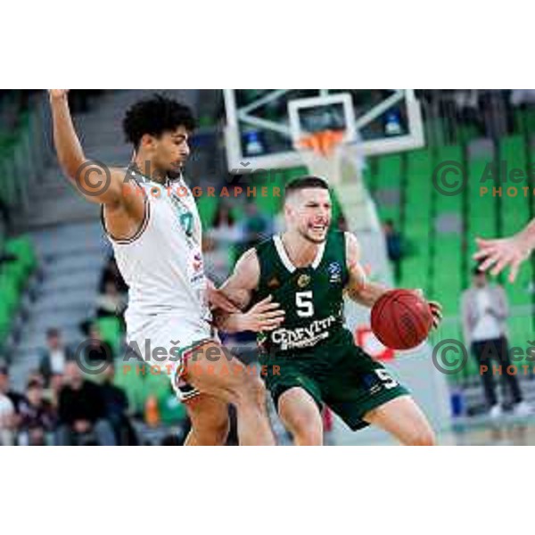 in action during BKT EuroCup 2025/2026 basketball match between Cedevita Olimpija (SLO) and Slask Wroclaw (POL) in SRC Stozice, Ljubljana, Slovenia on December 4, 2025. Photo: Filip Barbalic