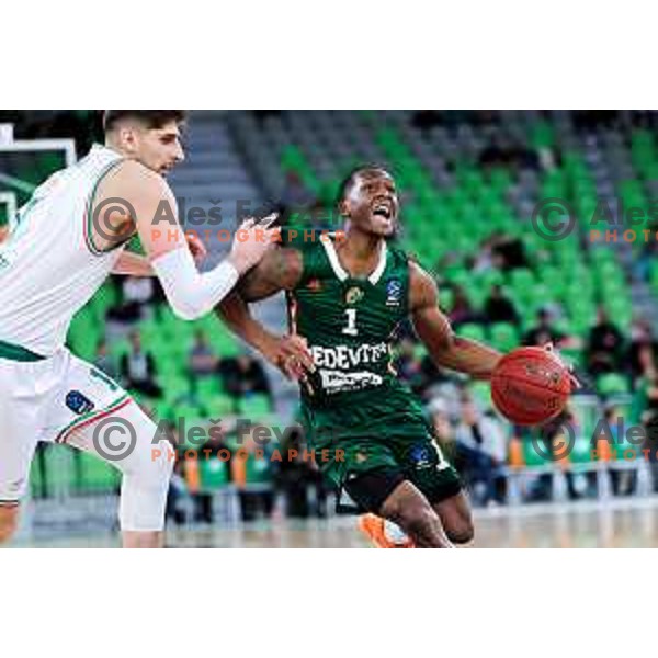 in action during BKT EuroCup 2025/2026 basketball match between Cedevita Olimpija (SLO) and Slask Wroclaw (POL) in SRC Stozice, Ljubljana, Slovenia on December 4, 2025. Photo: Filip Barbalic