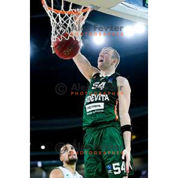 in action during BKT EuroCup 2025/2026 basketball match between Cedevita Olimpija (SLO) and Slask Wroclaw (POL) in SRC Stozice, Ljubljana, Slovenia on December 4, 2025. Photo: Filip Barbalic