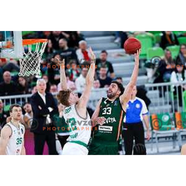 in action during BKT EuroCup 2025/2026 basketball match between Cedevita Olimpija (SLO) and Slask Wroclaw (POL) in SRC Stozice, Ljubljana, Slovenia on December 4, 2025. Photo: Filip Barbalic