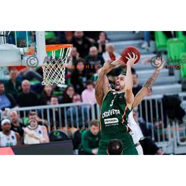 in action during BKT EuroCup 2025/2026 basketball match between Cedevita Olimpija (SLO) and Slask Wroclaw (POL) in SRC Stozice, Ljubljana, Slovenia on December 4, 2025. Photo: Filip Barbalic