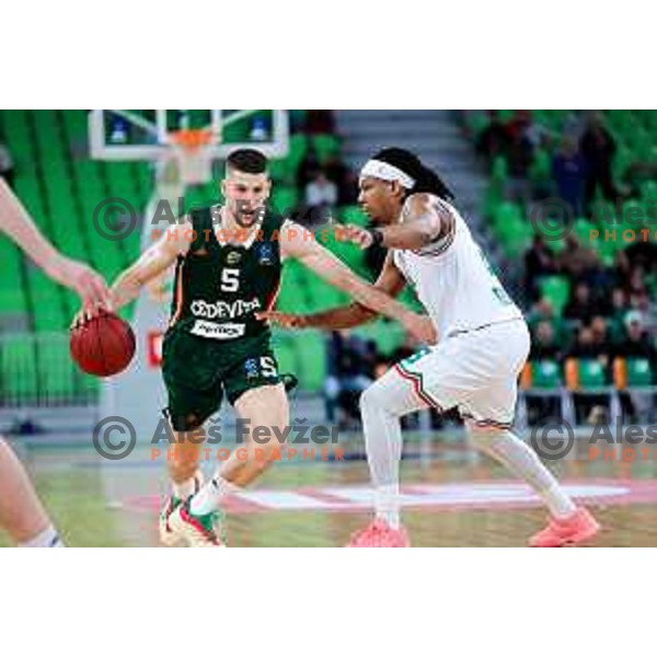 in action during BKT EuroCup 2025/2026 basketball match between Cedevita Olimpija (SLO) and Slask Wroclaw (POL) in SRC Stozice, Ljubljana, Slovenia on December 4, 2025. Photo: Filip Barbalic