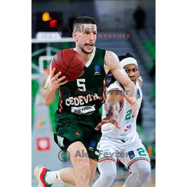 in action during BKT EuroCup 2025/2026 basketball match between Cedevita Olimpija (SLO) and Slask Wroclaw (POL) in SRC Stozice, Ljubljana, Slovenia on December 4, 2025. Photo: Filip Barbalic