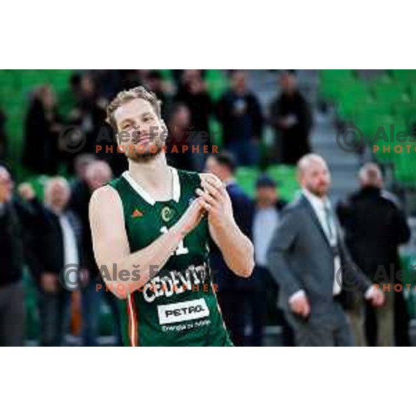 in action during BKT EuroCup 2025/2026 basketball match between Cedevita Olimpija (SLO) and Slask Wroclaw (POL) in SRC Stozice, Ljubljana, Slovenia on December 4, 2025. Photo: Filip Barbalic