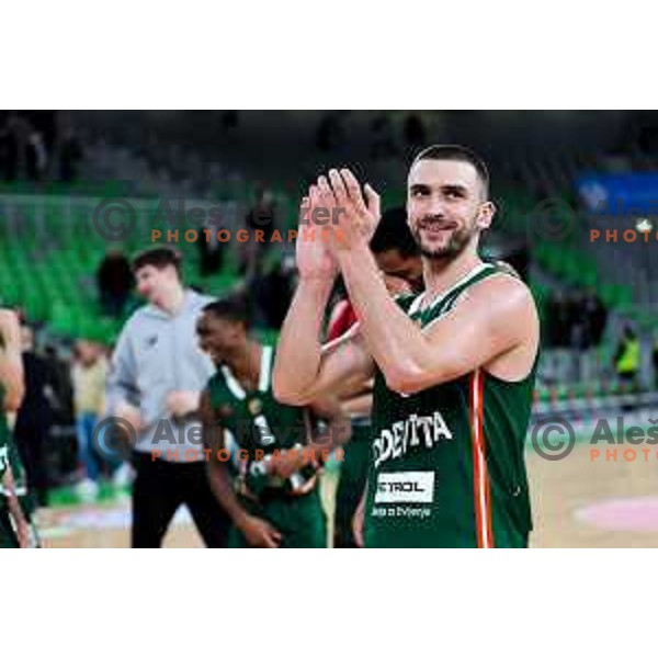in action during BKT EuroCup 2025/2026 basketball match between Cedevita Olimpija (SLO) and Slask Wroclaw (POL) in SRC Stozice, Ljubljana, Slovenia on December 4, 2025. Photo: Filip Barbalic