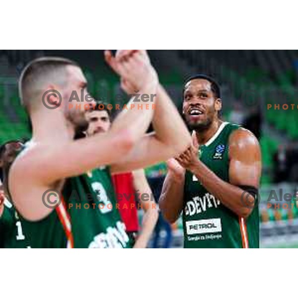 in action during BKT EuroCup 2025/2026 basketball match between Cedevita Olimpija (SLO) and Slask Wroclaw (POL) in SRC Stozice, Ljubljana, Slovenia on December 4, 2025. Photo: Filip Barbalic