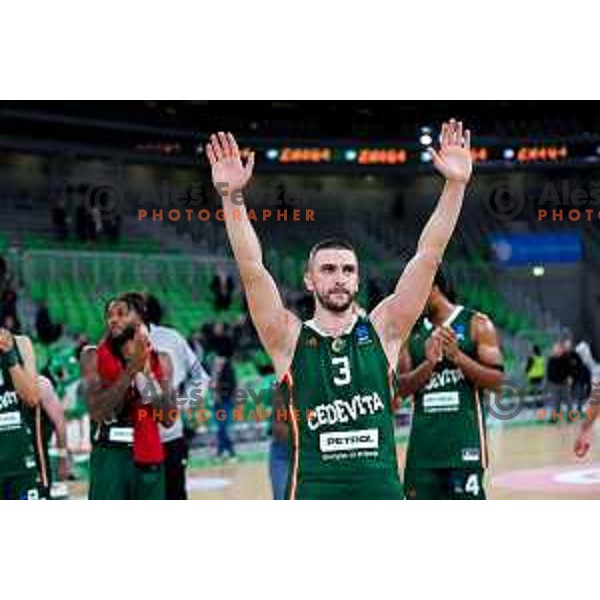 in action during BKT EuroCup 2025/2026 basketball match between Cedevita Olimpija (SLO) and Slask Wroclaw (POL) in SRC Stozice, Ljubljana, Slovenia on December 4, 2025. Photo: Filip Barbalic