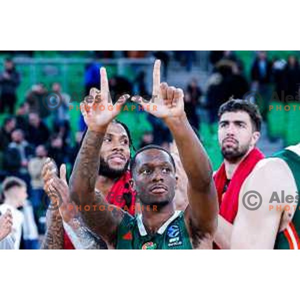 in action during BKT EuroCup 2025/2026 basketball match between Cedevita Olimpija (SLO) and Slask Wroclaw (POL) in SRC Stozice, Ljubljana, Slovenia on December 4, 2025