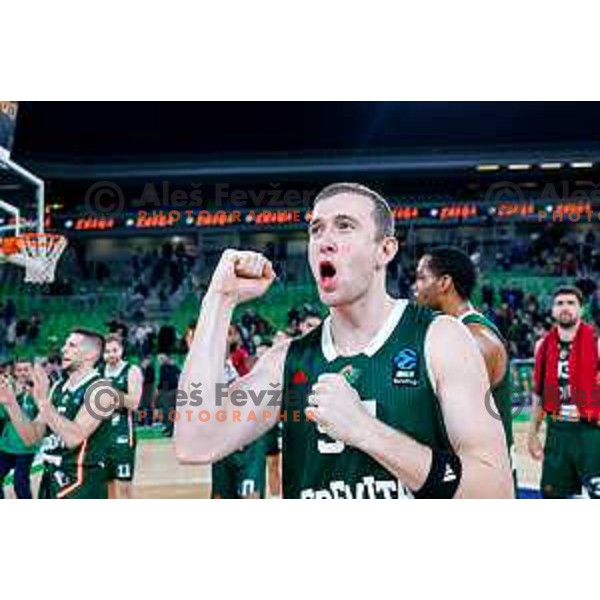 in action during BKT EuroCup 2025/2026 basketball match between Cedevita Olimpija (SLO) and Slask Wroclaw (POL) in SRC Stozice, Ljubljana, Slovenia on December 4, 2025