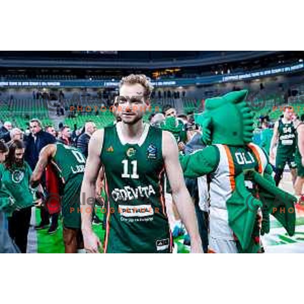 in action during BKT EuroCup 2025/2026 basketball match between Cedevita Olimpija (SLO) and Slask Wroclaw (POL) in SRC Stozice, Ljubljana, Slovenia on December 4, 2025