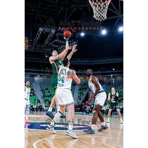 in action during BKT EuroCup 2025/2026 basketball match between Cedevita Olimpija (SLO) and Slask Wroclaw (POL) in SRC Stozice, Ljubljana, Slovenia on December 4, 2025