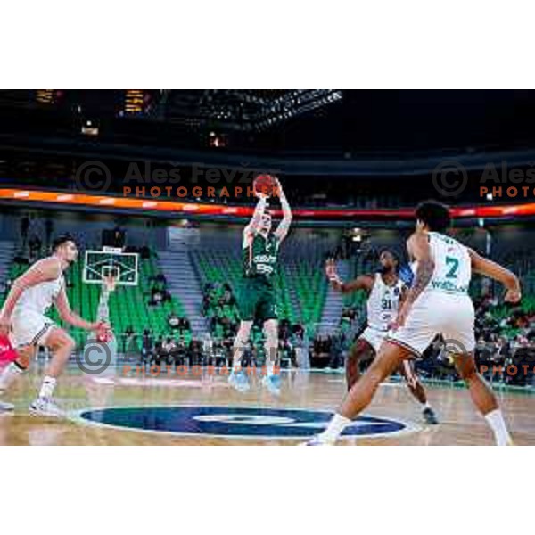 in action during BKT EuroCup 2025/2026 basketball match between Cedevita Olimpija (SLO) and Slask Wroclaw (POL) in SRC Stozice, Ljubljana, Slovenia on December 4, 2025