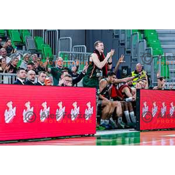 in action during BKT EuroCup 2025/2026 basketball match between Cedevita Olimpija (SLO) and Slask Wroclaw (POL) in SRC Stozice, Ljubljana, Slovenia on December 4, 2025