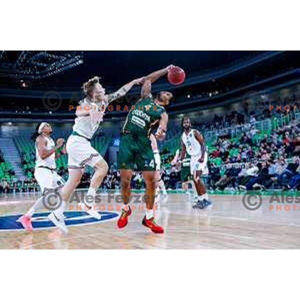 in action during BKT EuroCup 2025/2026 basketball match between Cedevita Olimpija (SLO) and Slask Wroclaw (POL) in SRC Stozice, Ljubljana, Slovenia on December 4, 2025