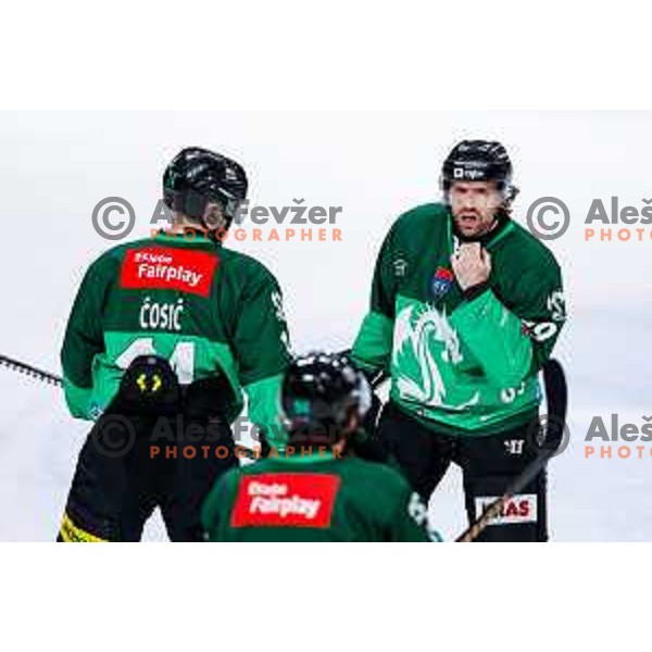 of SZ Olimpija in action during IceHL 2025/2026 ice-hockey match between SZ Olimpija and VSV in Tivoli Hall, Ljubljana, Slovenia on December 5, 2025