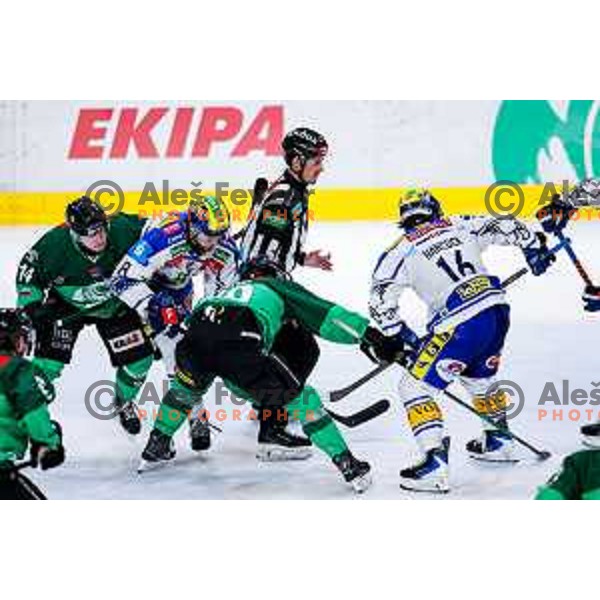 of SZ Olimpija in action during IceHL 2025/2026 ice-hockey match between SZ Olimpija and VSV in Tivoli Hall, Ljubljana, Slovenia on December 5, 2025