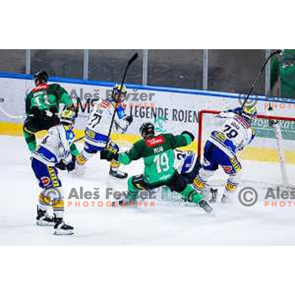 of SZ Olimpija in action during IceHL 2025/2026 ice-hockey match between SZ Olimpija and VSV in Tivoli Hall, Ljubljana, Slovenia on December 5, 2025