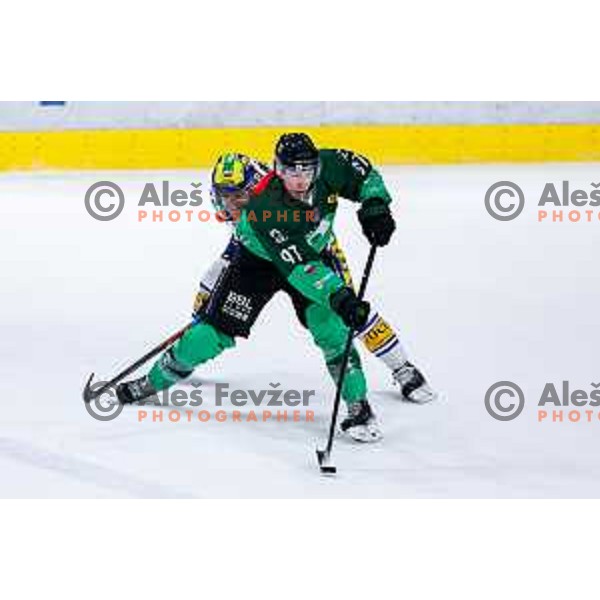 of SZ Olimpija in action during IceHL 2025/2026 ice-hockey match between SZ Olimpija and VSV in Tivoli Hall, Ljubljana, Slovenia on December 5, 2025