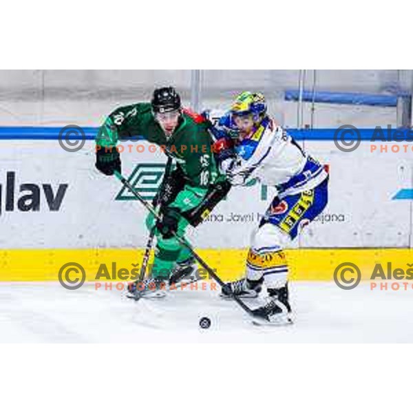 of SZ Olimpija in action during IceHL 2025/2026 ice-hockey match between SZ Olimpija and VSV in Tivoli Hall, Ljubljana, Slovenia on December 5, 2025