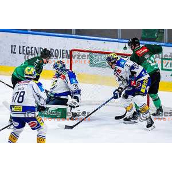 of SZ Olimpija in action during IceHL 2025/2026 ice-hockey match between SZ Olimpija and VSV in Tivoli Hall, Ljubljana, Slovenia on December 5, 2025