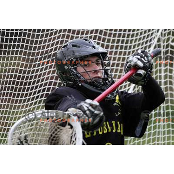 Matija Kogovsek at friendly lacrosse match Ljubljana Dragons (Slovenia)- Graz Gladiators (Austria), played in Ljubljana 8.11.2008. Ljubljana Dragons won 9:5 