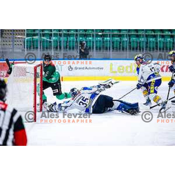 of SZ Olimpija in action during IceHL 2025/2026 ice-hockey match between SZ Olimpija and VSV in Tivoli Hall, Ljubljana, Slovenia on December 5, 2025