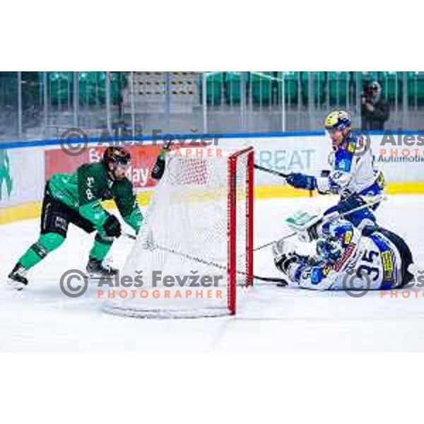 of SZ Olimpija in action during IceHL 2025/2026 ice-hockey match between SZ Olimpija and VSV in Tivoli Hall, Ljubljana, Slovenia on December 5, 2025