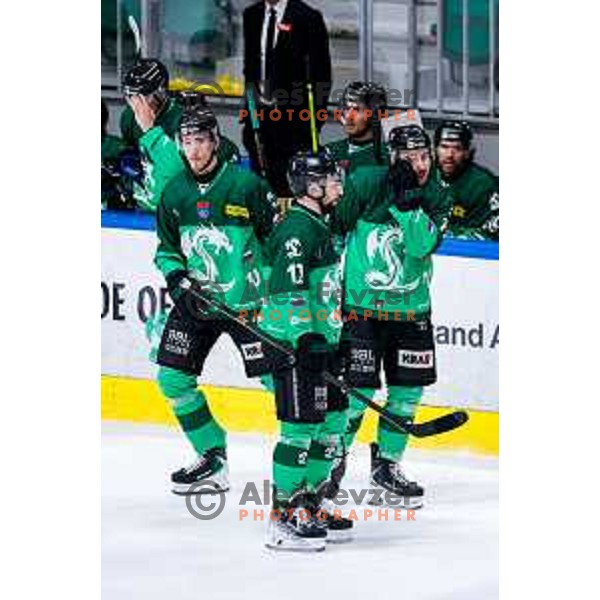 of SZ Olimpija in action during IceHL 2025/2026 ice-hockey match between SZ Olimpija and VSV in Tivoli Hall, Ljubljana, Slovenia on December 5, 2025