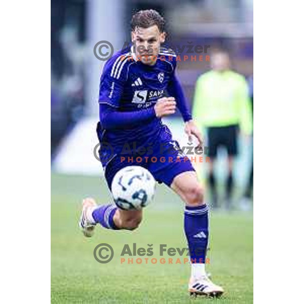 Pijus Sirvys in action during Prva liga Telemach 2025/26 football match between NK Maribor and NK Aluminij in Ljudski vrt, Maribor, Slovenia on December 6, 2025. Photo: Jure Banfi