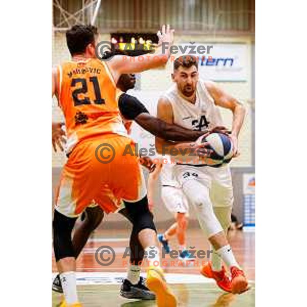 in action during OTP Bank League basketball match between Triglav and Kansai Helios in Planina Hall, Kranj, Slovenia on December 6, 2025