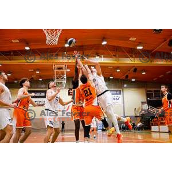 in action during OTP Bank League basketball match between Triglav and Kansai Helios in Planina Hall, Kranj, Slovenia on December 6, 2025