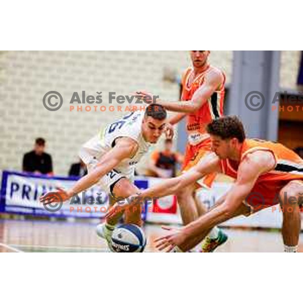 in action during OTP Bank League basketball match between Triglav and Kansai Helios in Planina Hall, Kranj, Slovenia on December 6, 2025