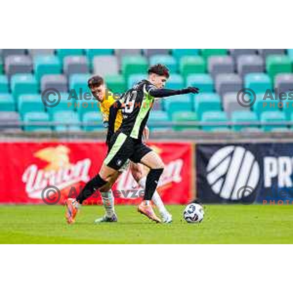 in action during Prva liga Telemach 2025/2026 football match between Bravo Big Bang and Olimpija in Ljubljana, Slovenia on December 7, 2025