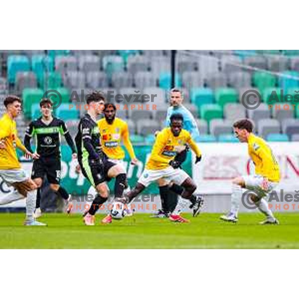 in action during Prva liga Telemach 2025/2026 football match between Bravo Big Bang and Olimpija in Ljubljana, Slovenia on December 7, 2025