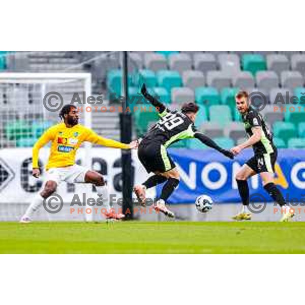 in action during Prva liga Telemach 2025/2026 football match between Bravo Big Bang and Olimpija in Ljubljana, Slovenia on December 7, 2025