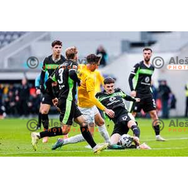in action during Prva liga Telemach 2025/2026 football match between Bravo Big Bang and Olimpija in Ljubljana, Slovenia on December 7, 2025