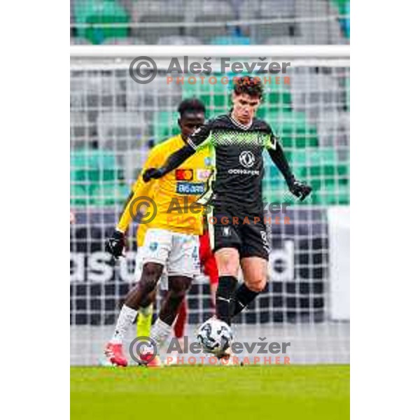 in action during Prva liga Telemach 2025/2026 football match between Bravo Big Bang and Olimpija in Ljubljana, Slovenia on December 7, 2025