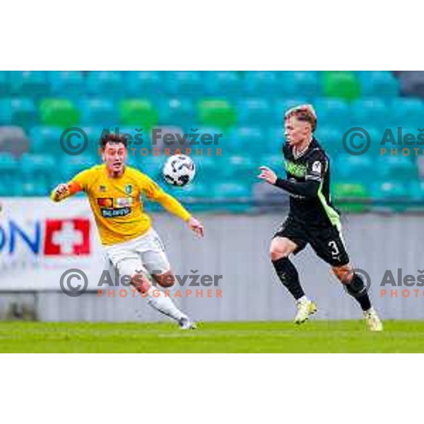 in action during Prva liga Telemach 2025/2026 football match between Bravo Big Bang and Olimpija in Ljubljana, Slovenia on December 7, 2025